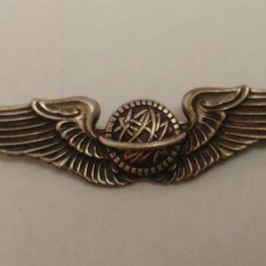 WWII 3" Sterling AAF Navigator Pilot Wings Pin